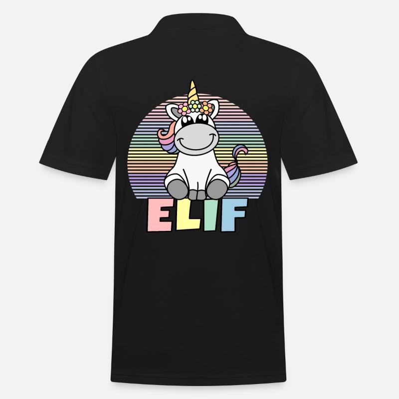 Elif Einhorn Name - Männer Poloshirt - Schwarz