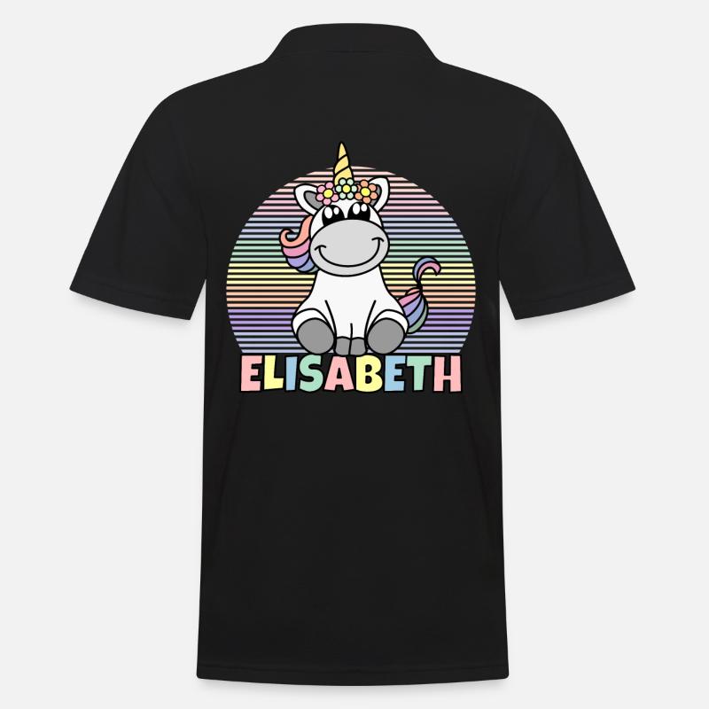 Elisabeth Einhorn Name - Männer Poloshirt - Schwarz