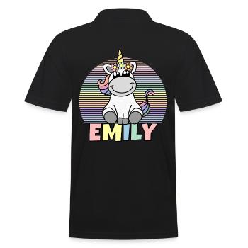 Nom de licorne Emily - Polo Homme - noir - Dos - Kai (181cm)