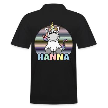 Hanna Einhorn Name - Männer Poloshirt - Schwarz - Hinten - Kai (181cm)