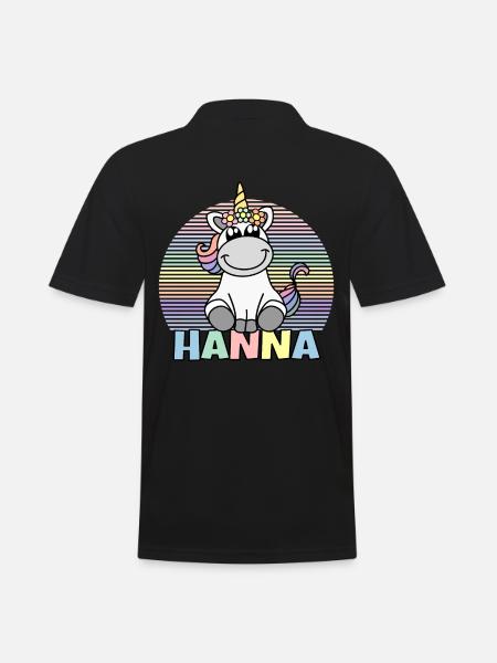 Hanna Einhorn Name - Männer Poloshirt - Schwarz