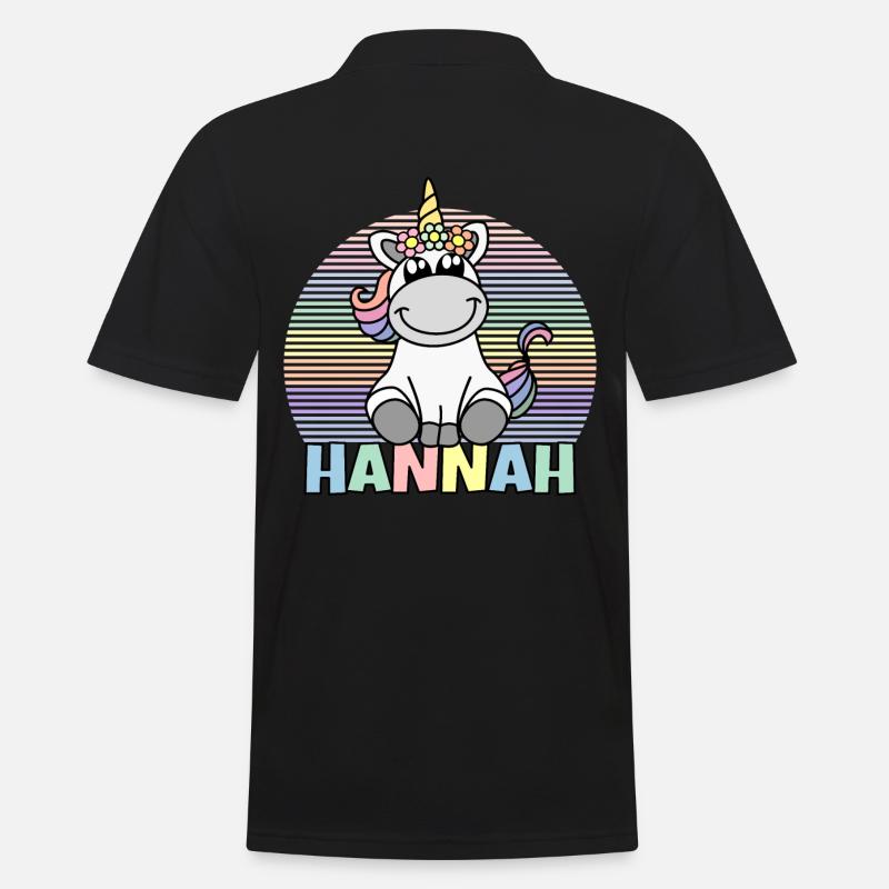 Hannah Einhorn Name - Männer Poloshirt - Schwarz