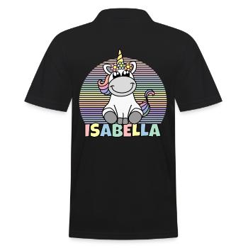 Isabella Einhorn Name - Männer Poloshirt - Schwarz - Hinten - Kai (181cm)