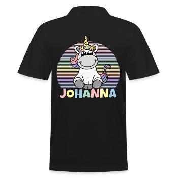 Johanna Einhorn Name - Männer Poloshirt - Schwarz - Hinten - Kai (181cm)