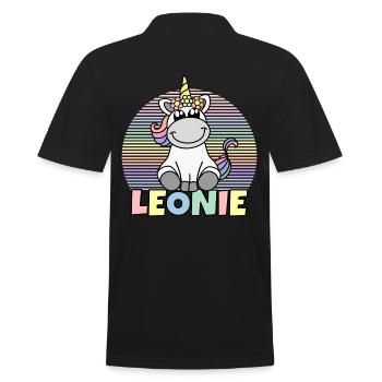 Leonie Einhorn Name - Männer Poloshirt - Schwarz - Hinten - Kai (181cm)