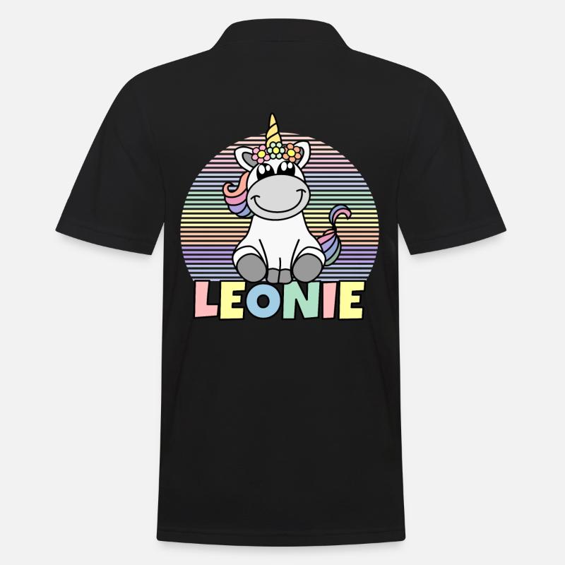 Leonie Einhorn Name - Männer Poloshirt - Schwarz