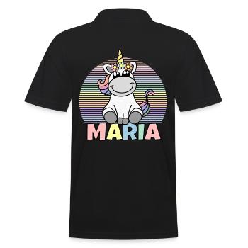 Maria Unicorn Name - Men's Polo Shirt - black - Back - Kai (181cm)