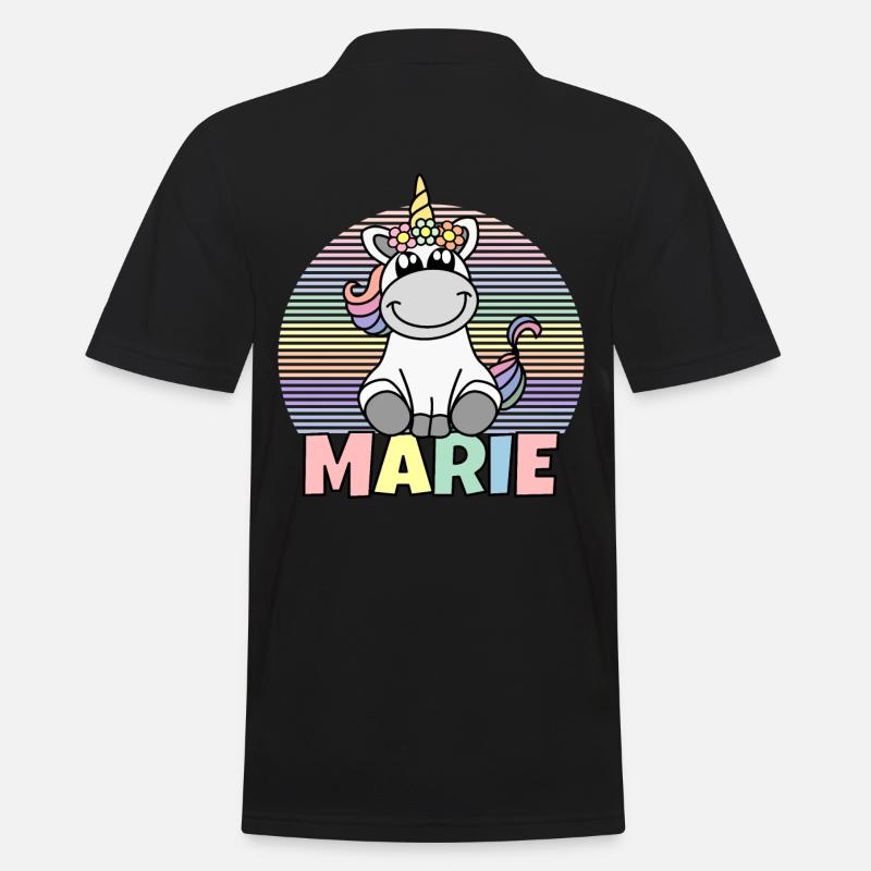 Marie Einhorn Name - Männer Poloshirt - Schwarz