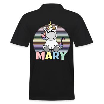 Nom de la licorne Marie - Polo Homme - noir - Dos - Kai (181cm)