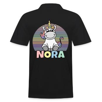 Nora Einhorn Name - Männer Poloshirt - Schwarz - Hinten - Kai (181cm)