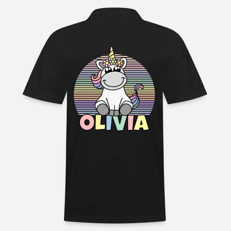 Nom de la licorne Olivia - Polo Homme - noir