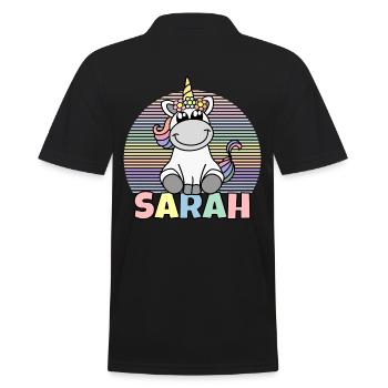 Nom de la licorne Sarah - Polo Homme - noir - Dos - Kai (181cm)