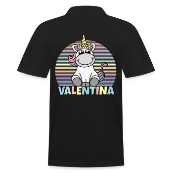 Valentina Einhorn Name - Männer Poloshirt - Schwarz - Hinten - Kai (181cm)
