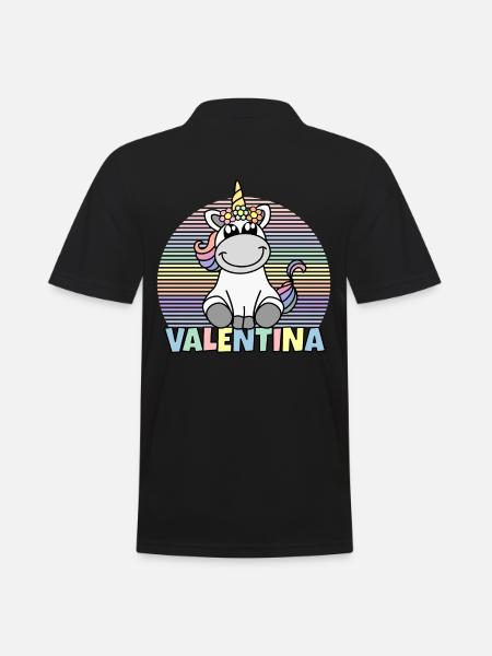 Valentina Unicorno Nome - Polo da uomo - nero