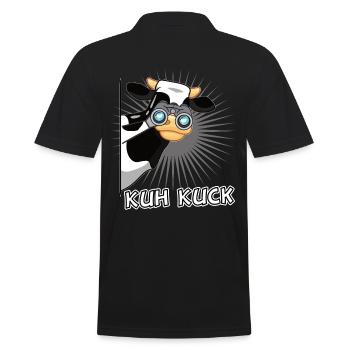 Kuh Kuck - Kühe und lustige Vögel Geschenk - Männer Poloshirt - Schwarz - Hinten - Kai (181cm)