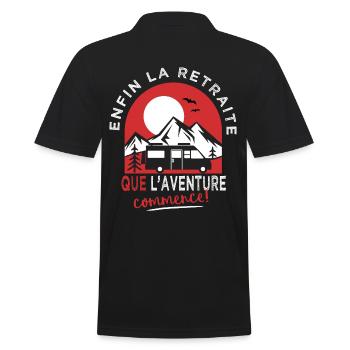 Enfin la Retraite camping car Humour retraité - Polo Homme - noir - Dos - Kai (181cm)
