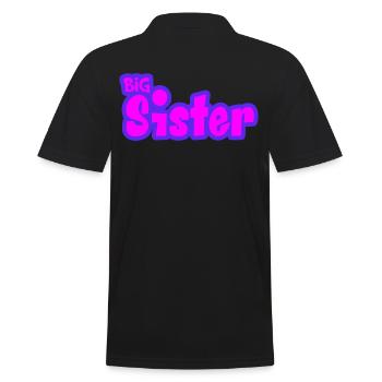 Big Sis Ältere Schwester Geschwister Familie - Männer Poloshirt - Schwarz - Hinten - Kai (181cm)