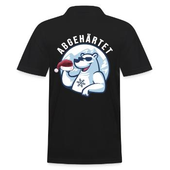 Eisbader cooler Winterschwimmer abgehärtet - Männer Poloshirt - Schwarz - Hinten - Kai (181cm)