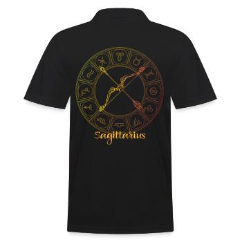 Sternzeichen des Schützen - Männer Poloshirt - Schwarz - Hinten - Kai (181cm)