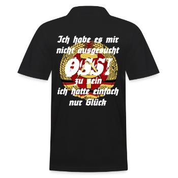 Ich habe es mir nicht ausgesucht OSSI zu sein... - Männer Poloshirt - Schwarz - Hinten - Kai (181cm)