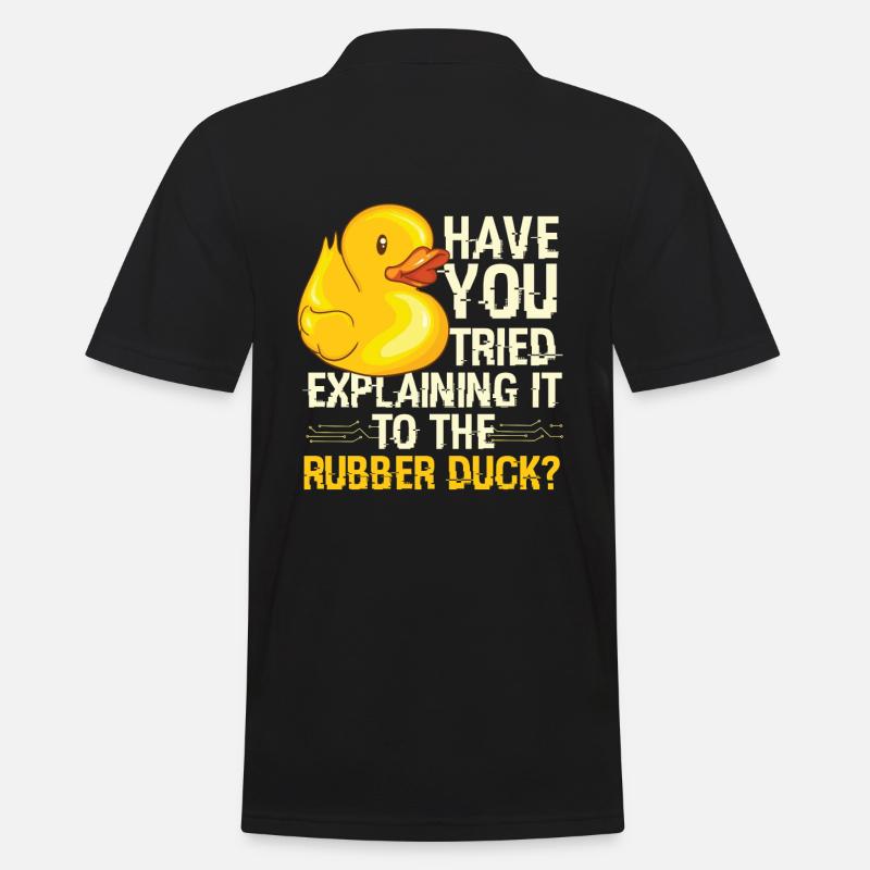 Rubber Duck Debugging Programmierer - Männer Poloshirt - Schwarz
