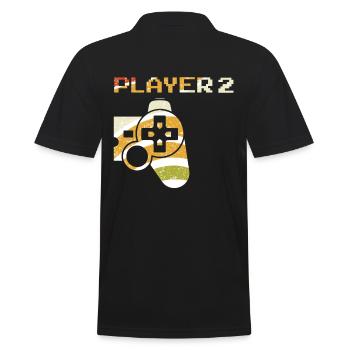 Player 2 - Partner Pair Gaming Console Partner Look - Men's Polo Shirt - black - Back - Kai (181cm)