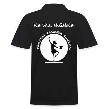 Will nur noch tanzen - Männer Poloshirt - Schwarz - Hinten - Kai (181cm)