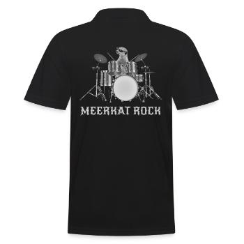 Suricate joue de la batterie en métal, cadeau rock - Polo Homme - noir - Dos - Kai (181cm)