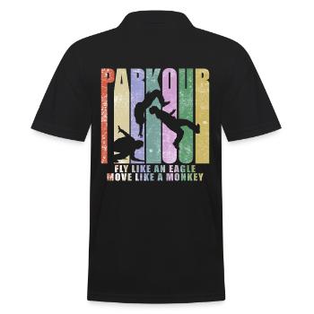 Parkour Freerunner - Men's Polo Shirt - black - Back - Kai (181cm)