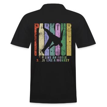 Parkour Freerunner Traceur Le Parcour - Männer Poloshirt - Schwarz - Hinten - Kai (181cm)