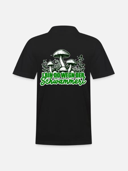 Pilzsammler Lustiger Spruch - Männer Poloshirt - Schwarz