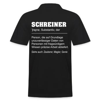 Lustige Definition Schreiner Beruf - Männer Poloshirt - Schwarz - Hinten - Kai (181cm)