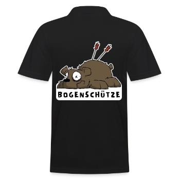 Lustiges Bogenschießen Motiv für Bogenschützen - Männer Poloshirt - Schwarz - Hinten - Kai (181cm)