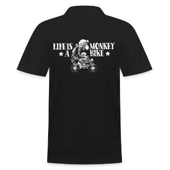 Monkey Bike - Männer Poloshirt - Schwarz - Hinten - Kai (181cm)