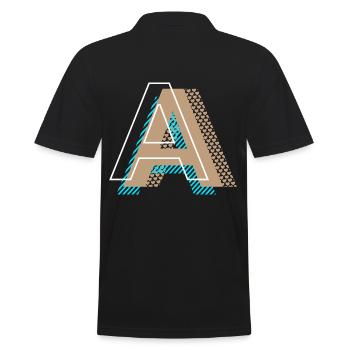 A - hipper Buchstabe - Männer Poloshirt - Schwarz - Hinten - Kai (181cm)