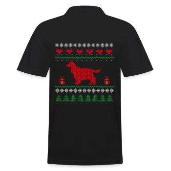 Cadeau de Noël de cocker de Noël moche - Polo Homme - noir - Dos - Kai (181cm)