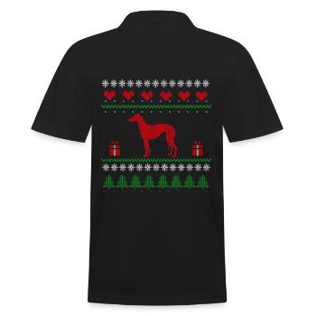 Cadeau de lévrier moche de lévriers de Noël - Polo Homme - noir - Dos - Kai (181cm)