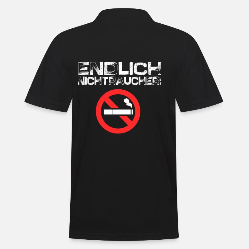 Endlich Nichtraucher - Männer Poloshirt - Schwarz