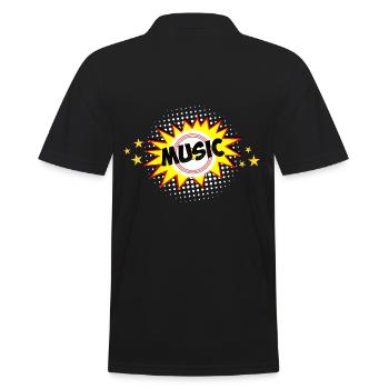 Musik T-Shirt Musik Stern Geschenkidee - Männer Poloshirt - Schwarz - Hinten - Kai (181cm)