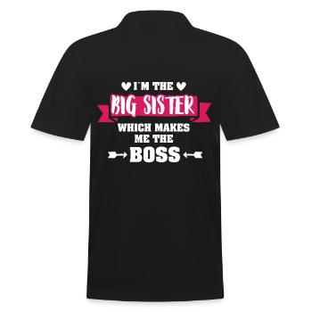 I'm The Big Sister Wich Makes Me The Boss Gift - Männer Poloshirt - Schwarz - Hinten - Kai (181cm)