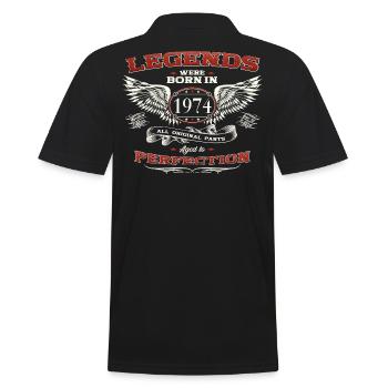 49. Geburtstag Mann Legende Jahrgang 1974 Oldtimer - Männer Poloshirt - Schwarz - Hinten - Kai (181cm)