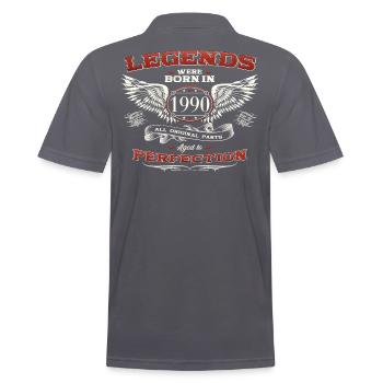 33e anniversaire homme légende vintage 1990 voiture classique - Polo Homme - charbon - Dos - Nico (186cm)