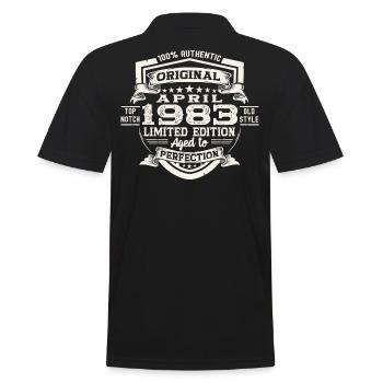 40th birthday man Original April born 1983 - Men's Polo Shirt - black - Back - Kai (181cm)