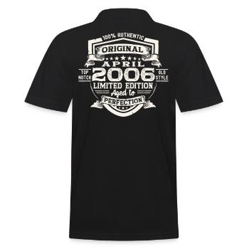 17th birthday man original April vintage 2006 - Men's Polo Shirt - black - Back - Kai (181cm)