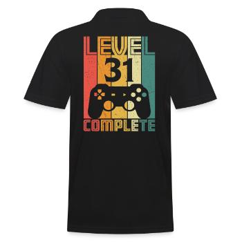 31st birthday Gamer Level 31 Complete 31 years - Men's Polo Shirt - black - Back - Kai (181cm)