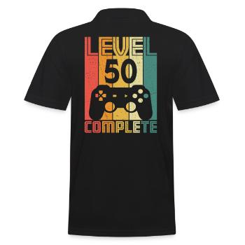 50th birthday Gamer Level 50 Complete 50 years - Men's Polo Shirt - black - Back - Kai (181cm)
