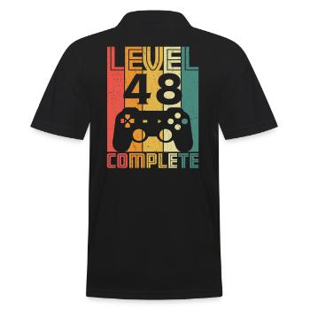 48. Geburtstag Gamer Level 48 Complete 48 Jahre - Männer Poloshirt - Schwarz - Hinten - Kai (181cm)