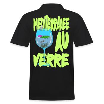 Mediterran aus Glas - Surealism petiteToulon - Männer Poloshirt - Schwarz - Hinten - Kai (181cm)