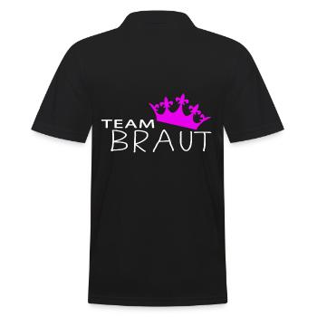 Team Braut Hochzeit Junggesellinnen Abschied. - Männer Poloshirt - Schwarz - Hinten - Kai (181cm)