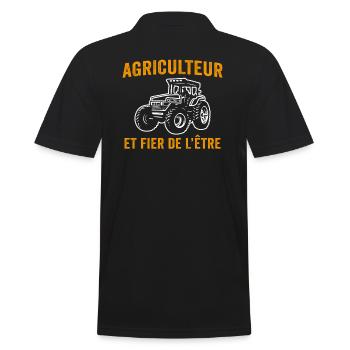 agriculteur et fier de l'être cadeau agriculteur - Polo Homme - noir - Dos - Kai (181cm)